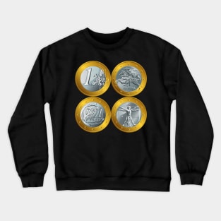 money gold coin euro Crewneck Sweatshirt